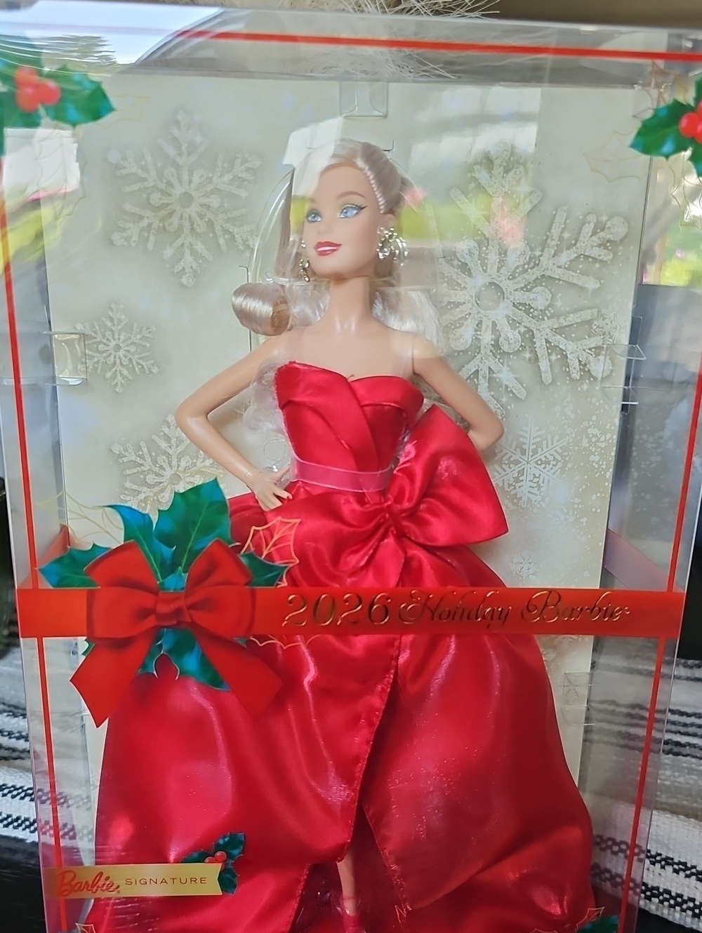 Barbie 2026 Holiday Doll in Red Satin Gown with Bow
